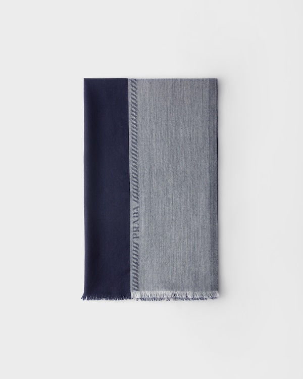 Étole en laine et soie - Bleu/Gris Étole en laine et soie - Bleu/Gris