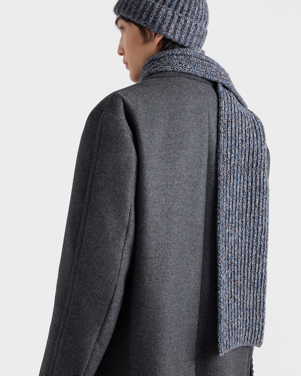 Wool and cashmere scarf - Aviation Blue/Ebony Wool and cashmere scarf - Aviation Blue/Ebony