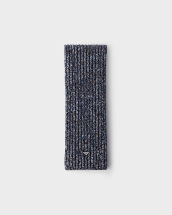 Wool and cashmere scarf - Aviation Blue/Ebony Wool and cashmere scarf - Aviation Blue/Ebony