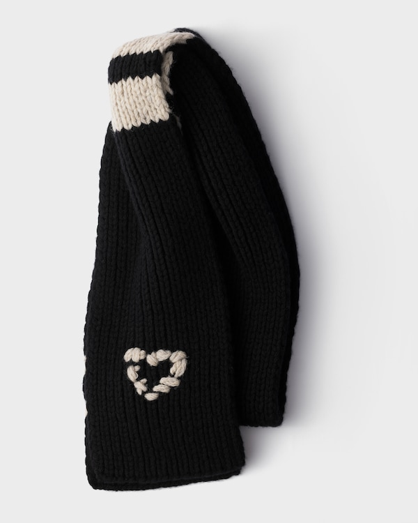 Wool and cashmere scarf - Black/Ivory Wool and cashmere scarf - Black/Ivory