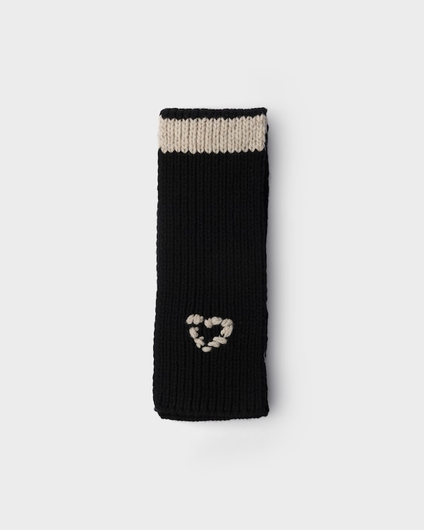 Wool and cashmere scarf - Black/Ivory Wool and cashmere scarf - Black/Ivory