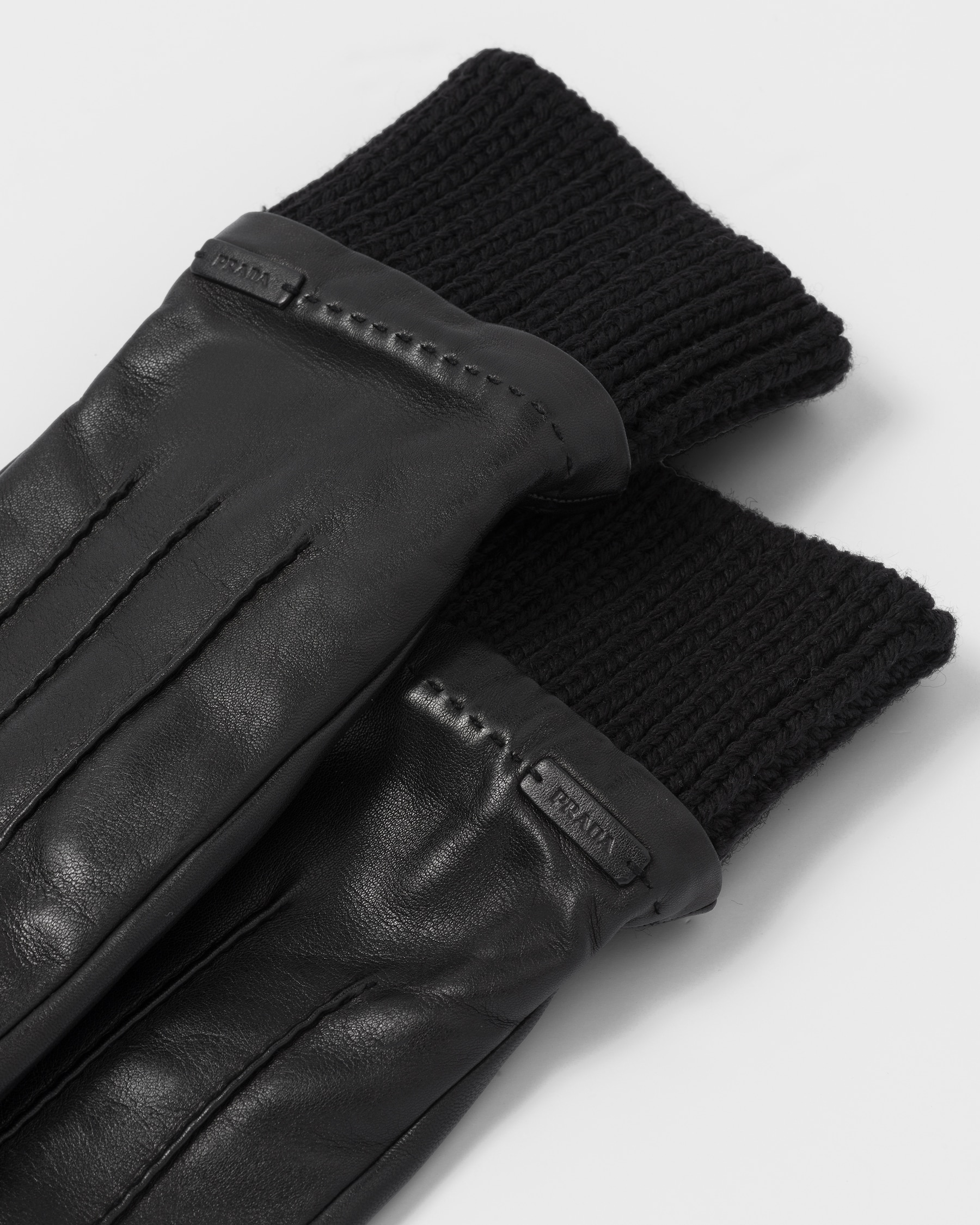 Black Leather Gloves PRADA