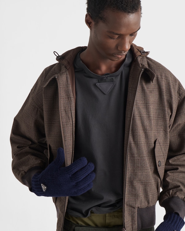 Wool and cashmere gloves - Navy Wool and cashmere gloves - Navy