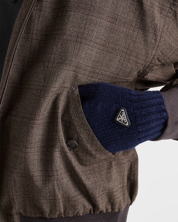 Wool and cashmere gloves - Navy Wool and cashmere gloves - Navy