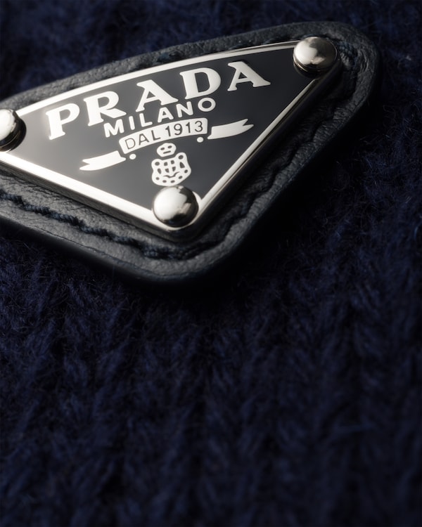 Wool and cashmere gloves - Navy Wool and cashmere gloves - Navy