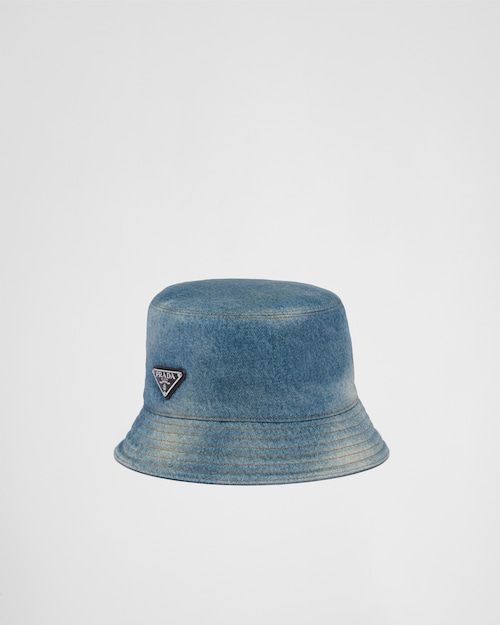 Light Blue Denim bucket hat | Prada