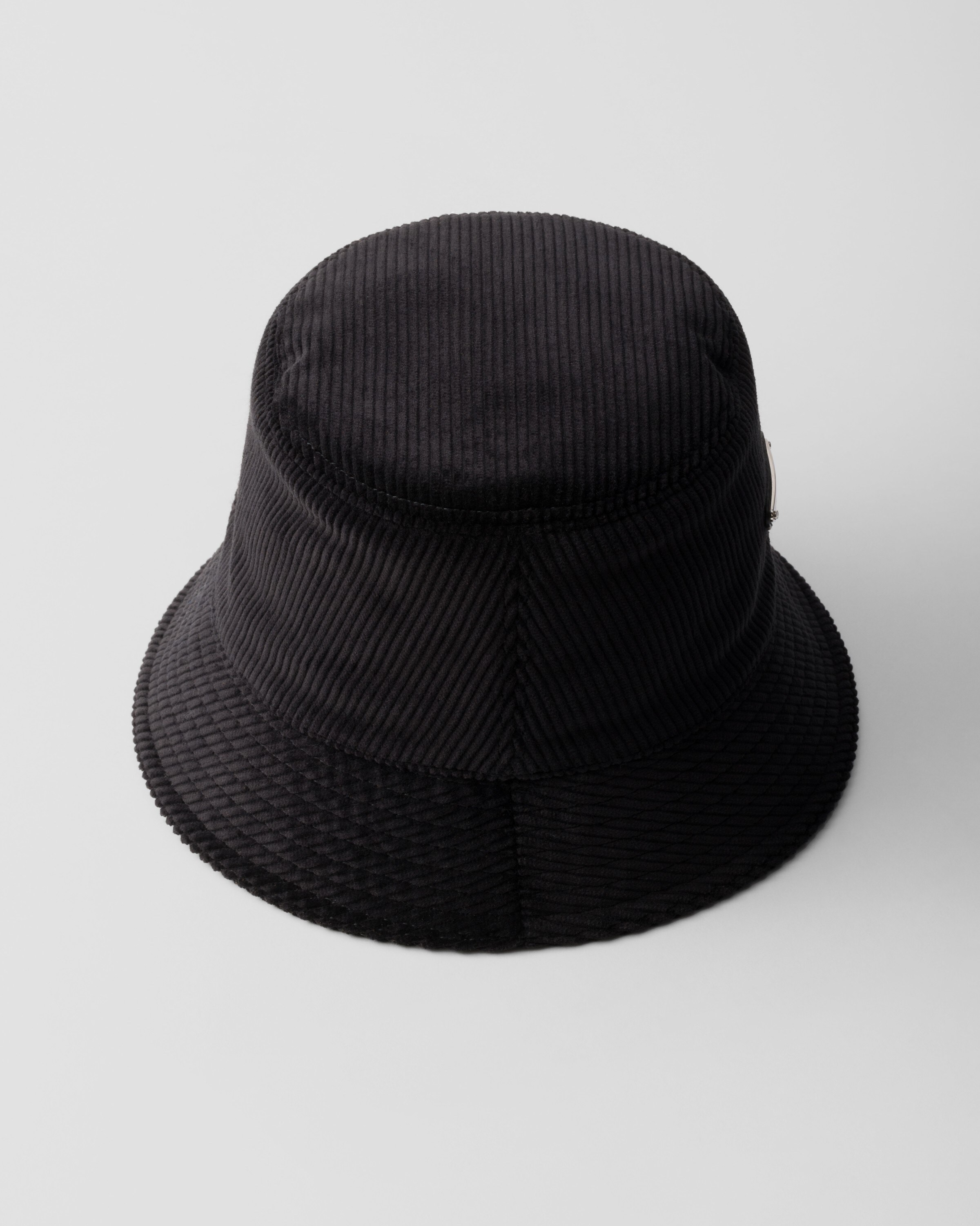 Prada Corduroy Bucket Hat In Black