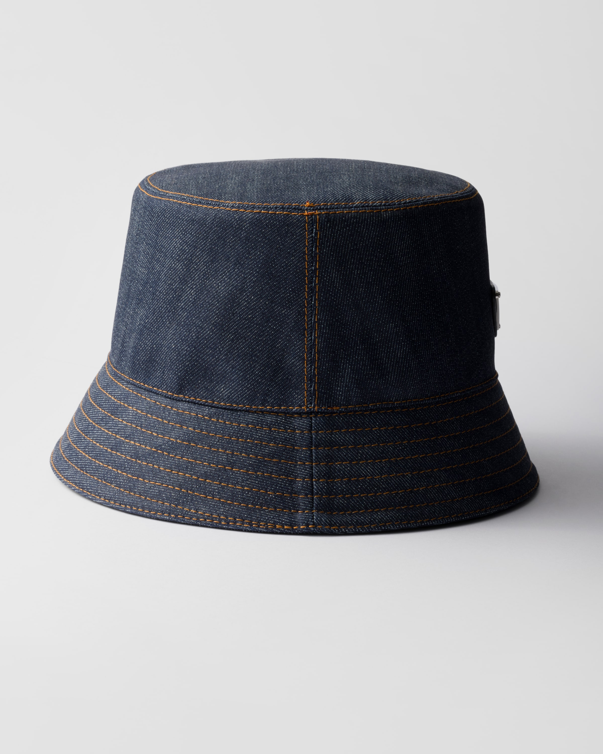 Prada Selvedge Denim Bucket Hat In Blue