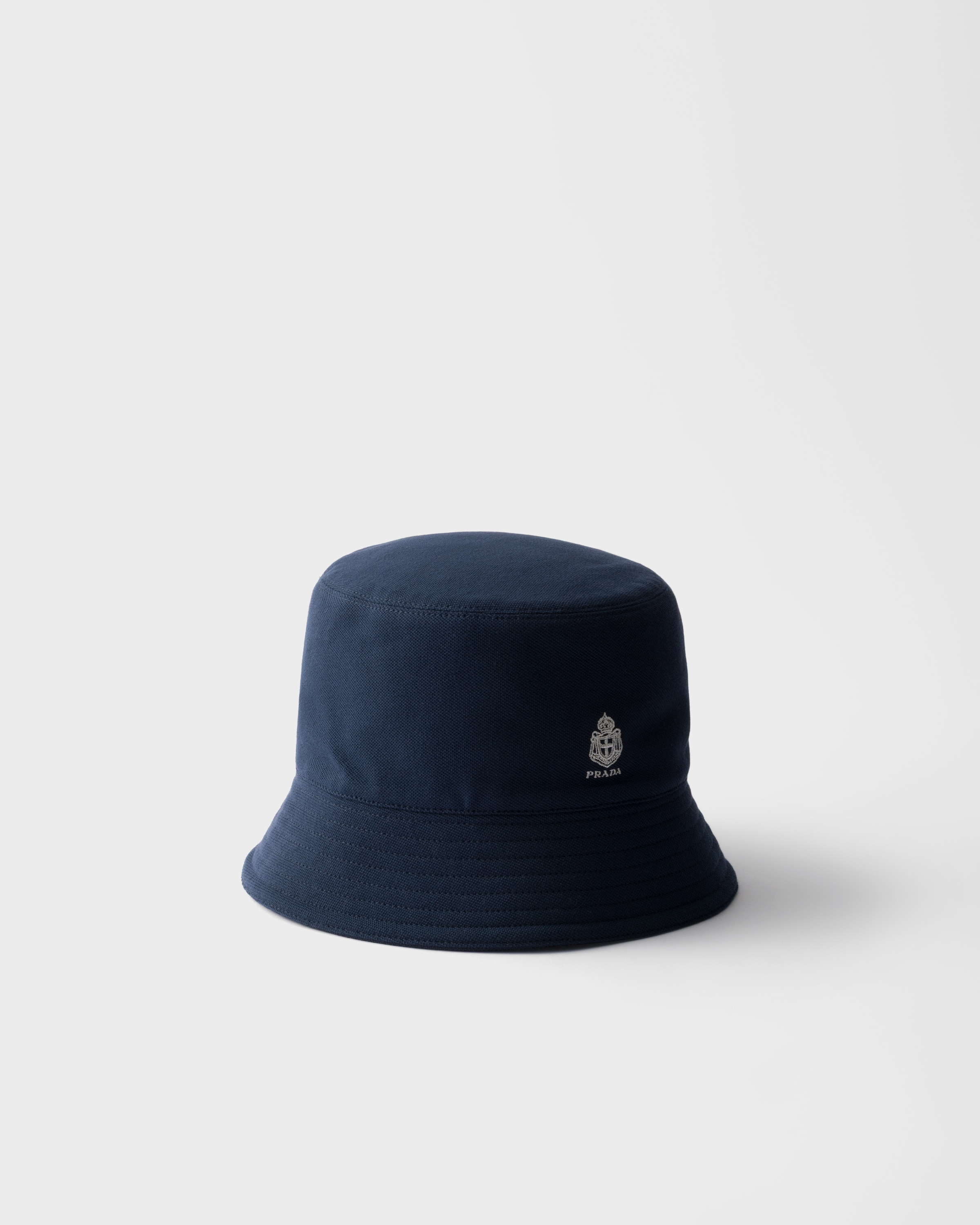 Navy Old piqué bucket hat | PRADA - Japan