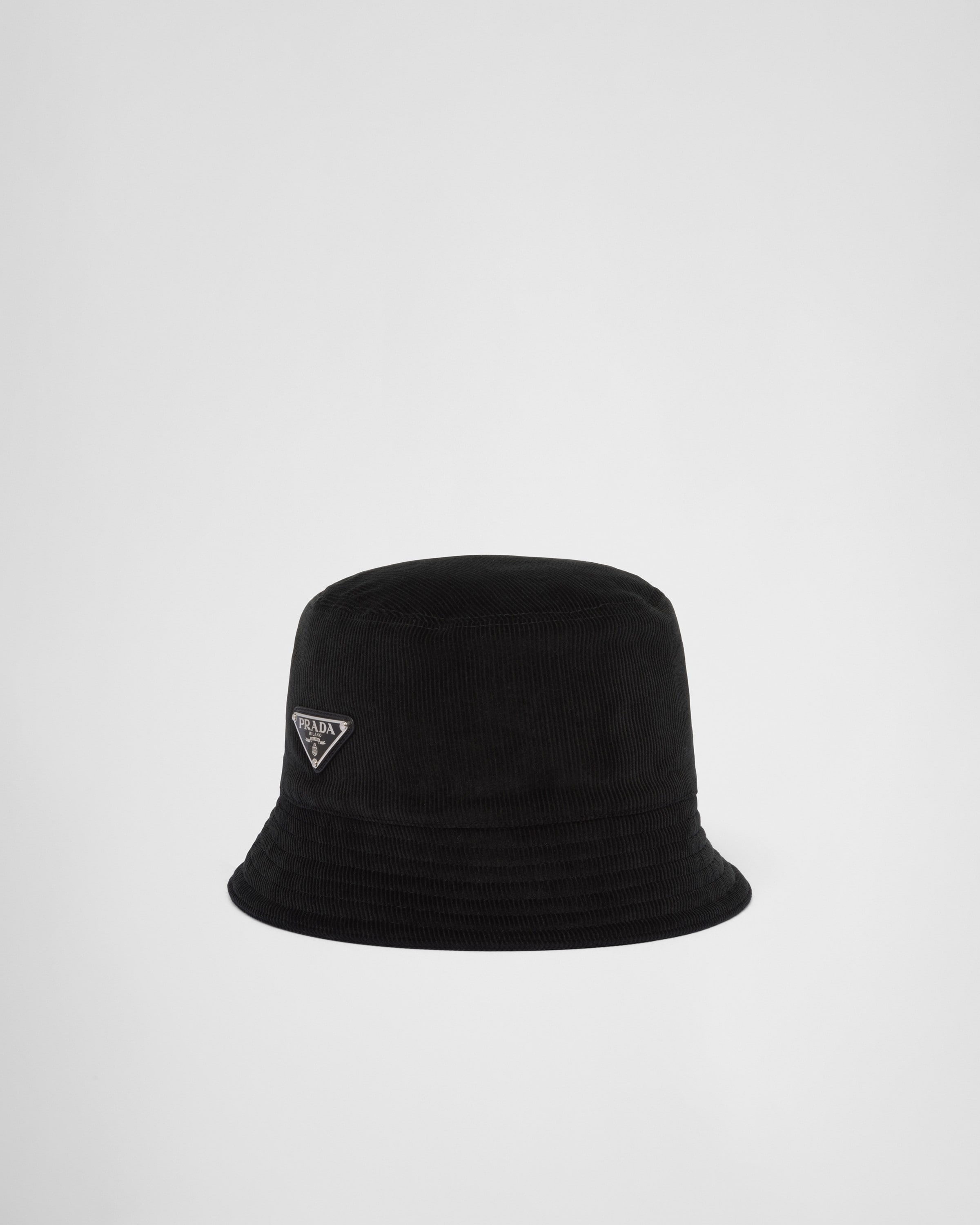 Prada Corduroy Bucket Hat In Black