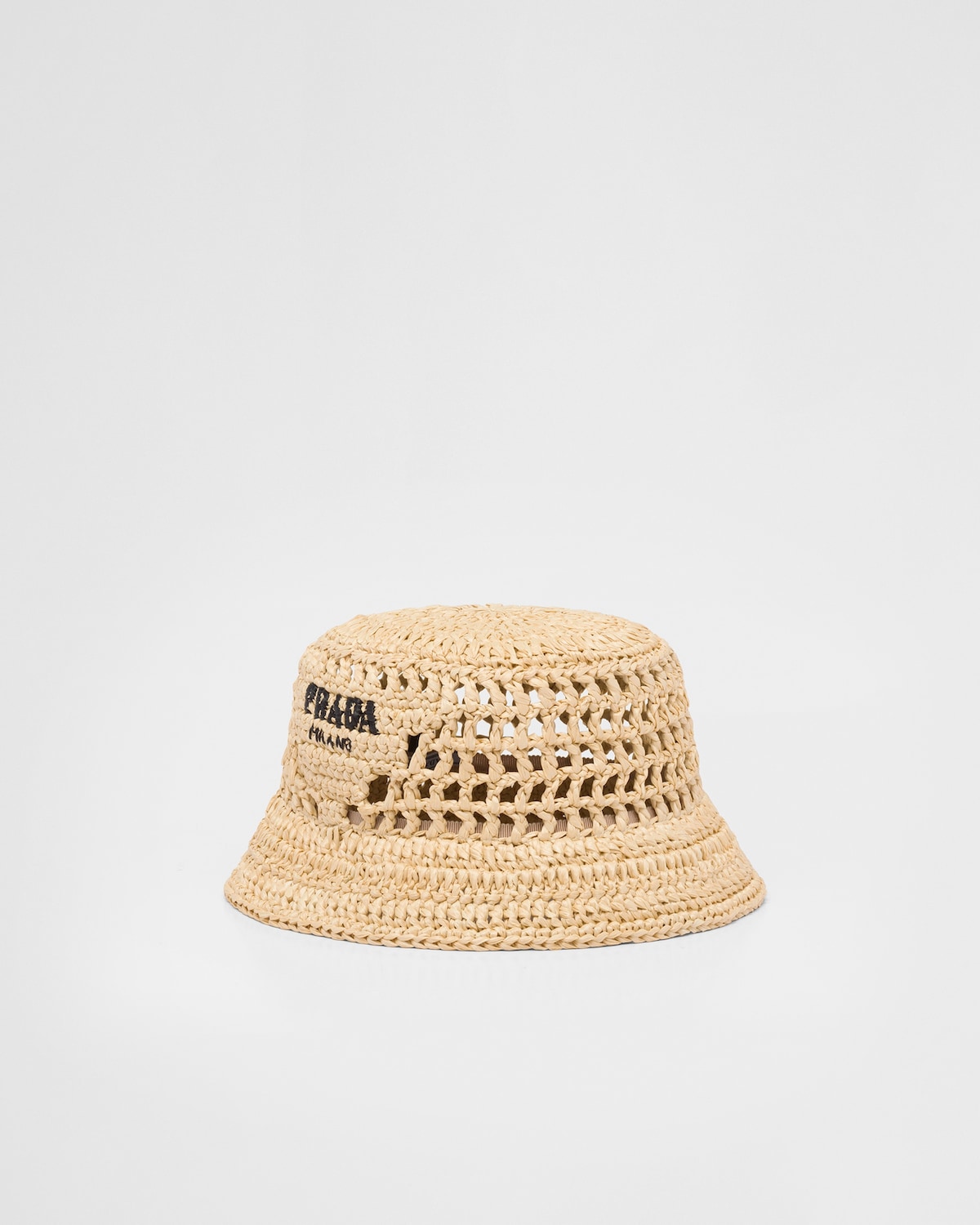 Natural Woven Fabric Bucket Hat PRADA