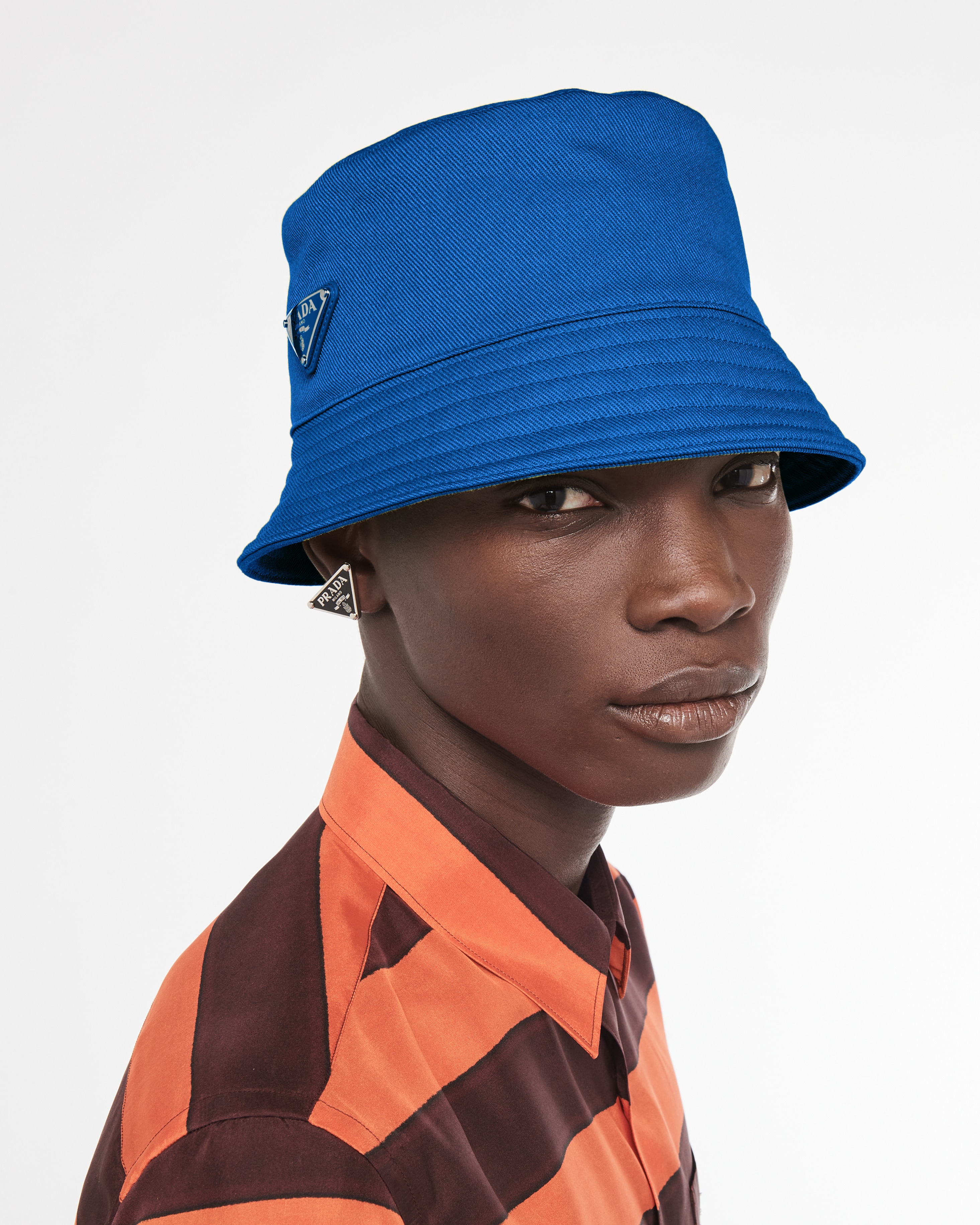 Light Blue Drill bucket hat Prada