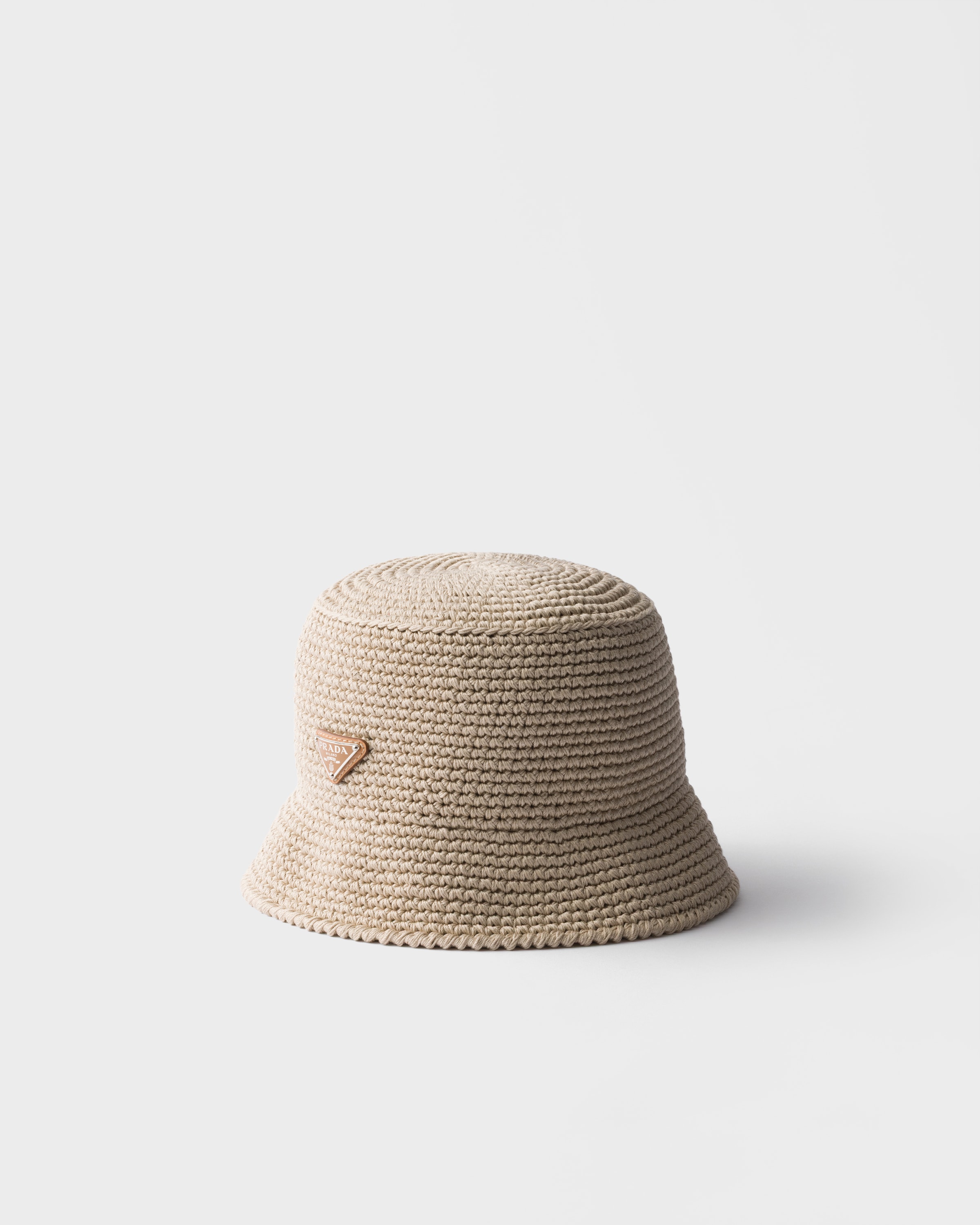 Desert Beige Crochet bucket hat | PRADA - United States