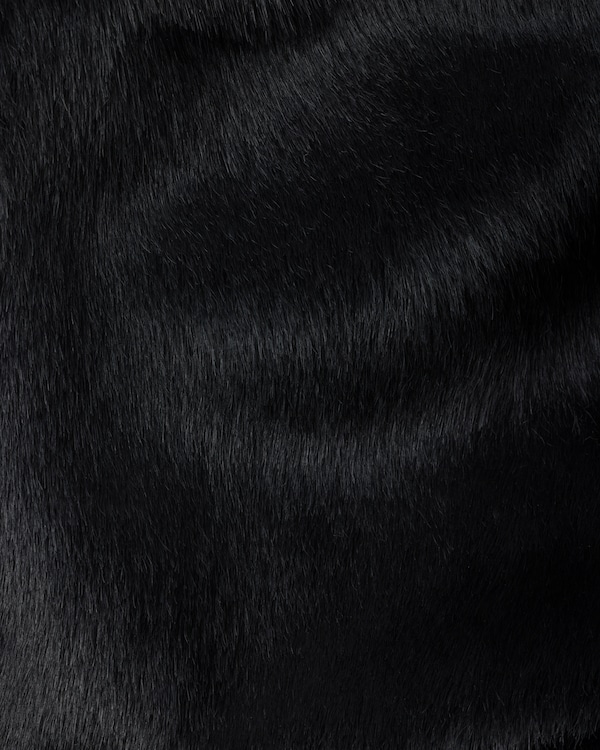 Calf hair leather bucket hat - Black Calf hair leather bucket hat - Black
