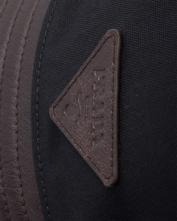 Technical cotton and leather bucket hat - Negro Technical cotton and leather bucket hat - Negro