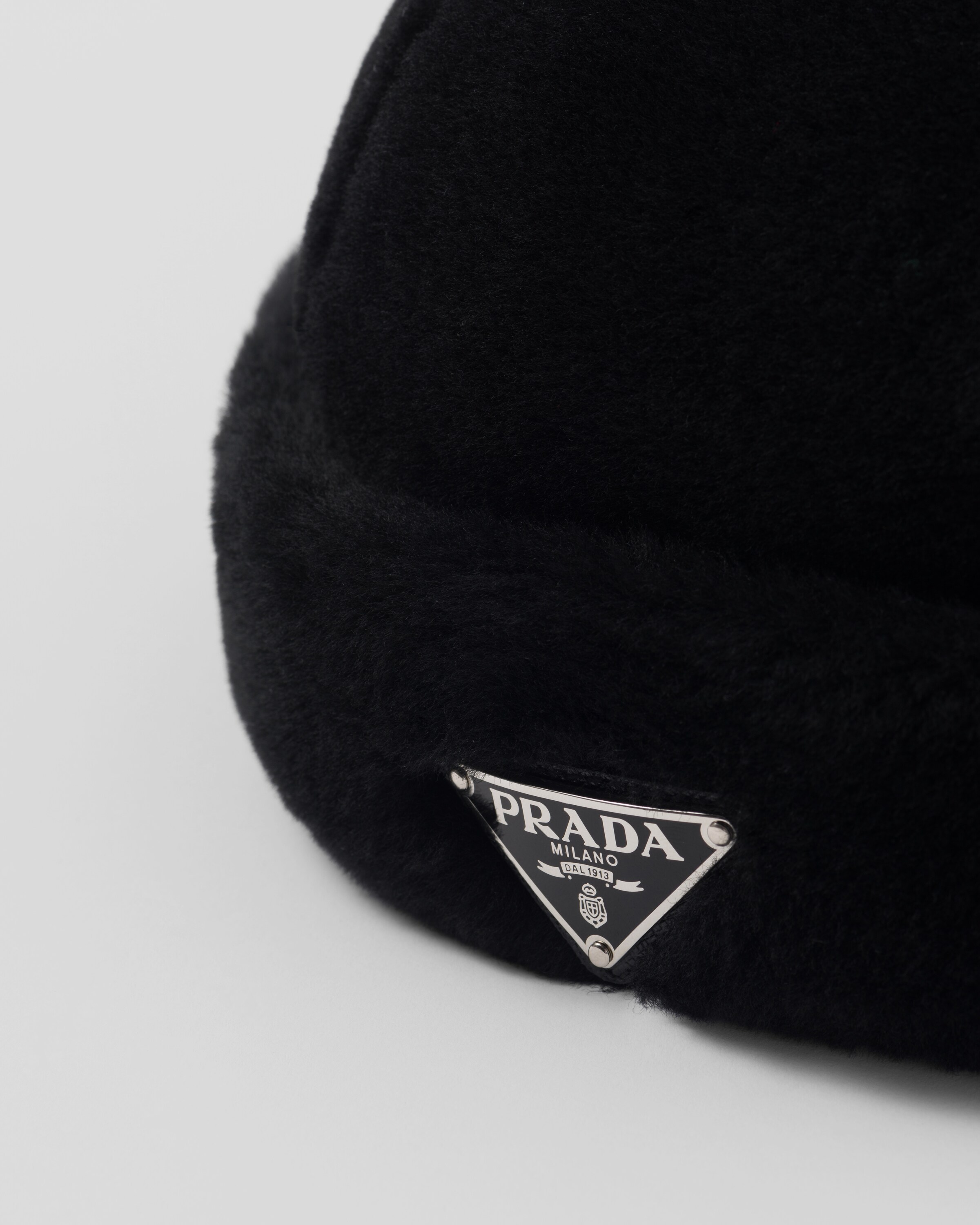 Black Shearling Hat PRADA