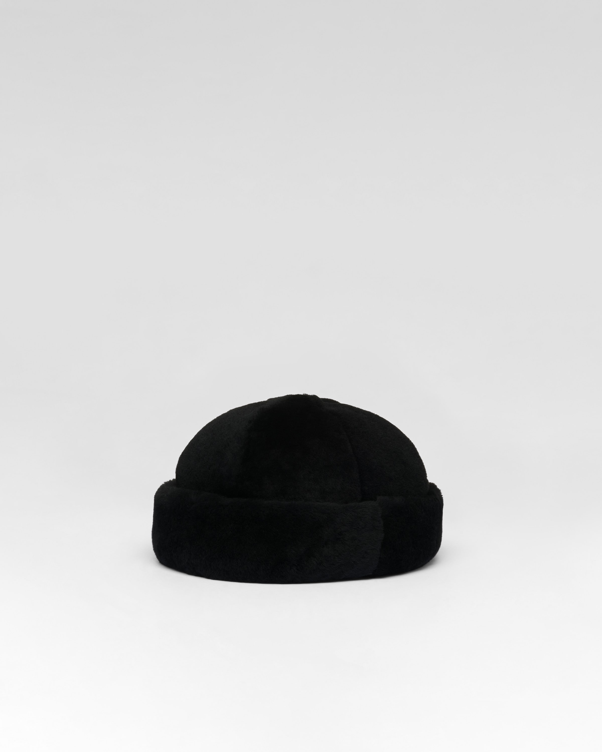 Black Shearling Hat | PRADA