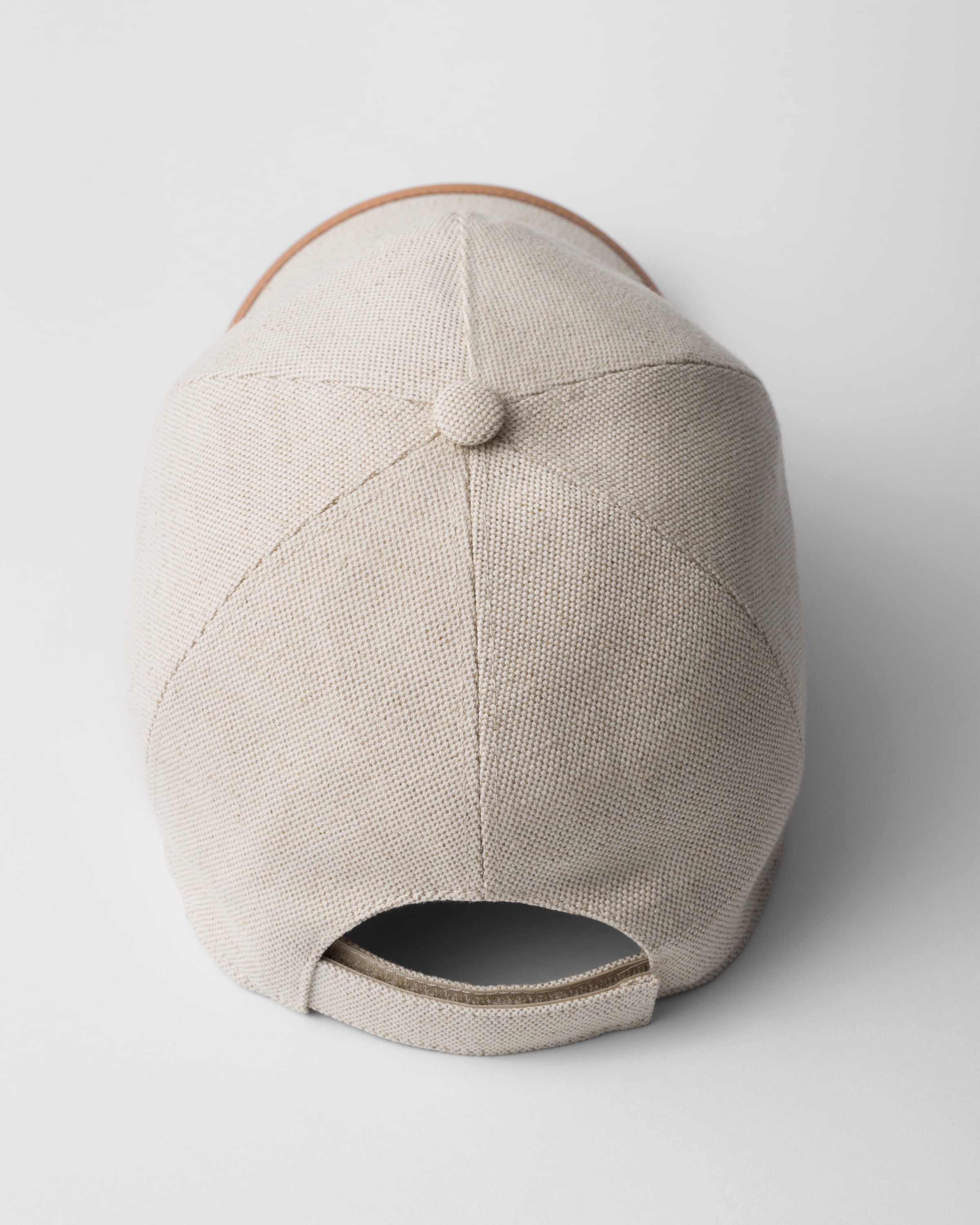 Prada Logo-embossed Cotton Cap In Natural
