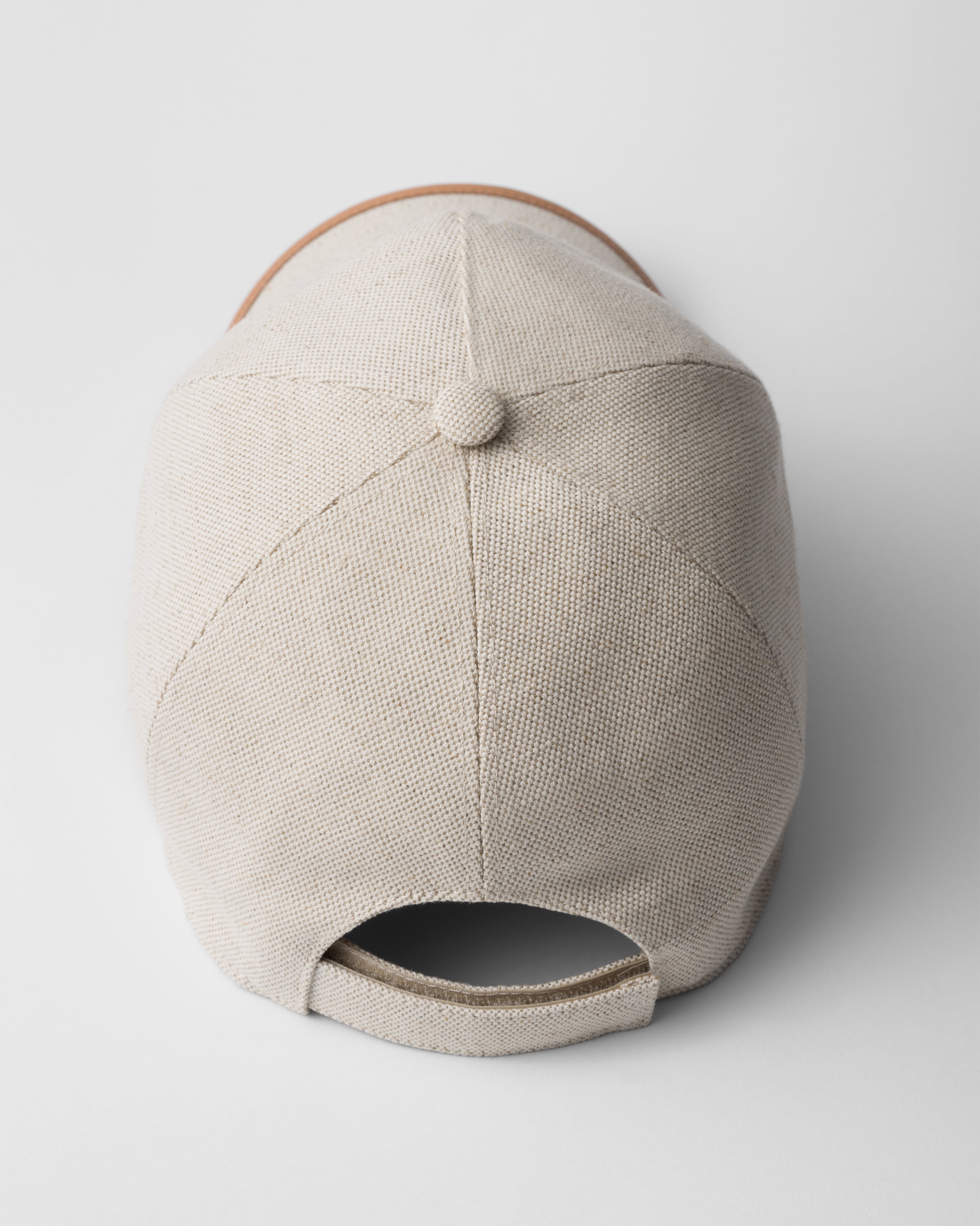 Shop Prada Linen Blend Baseball Cap In Natural