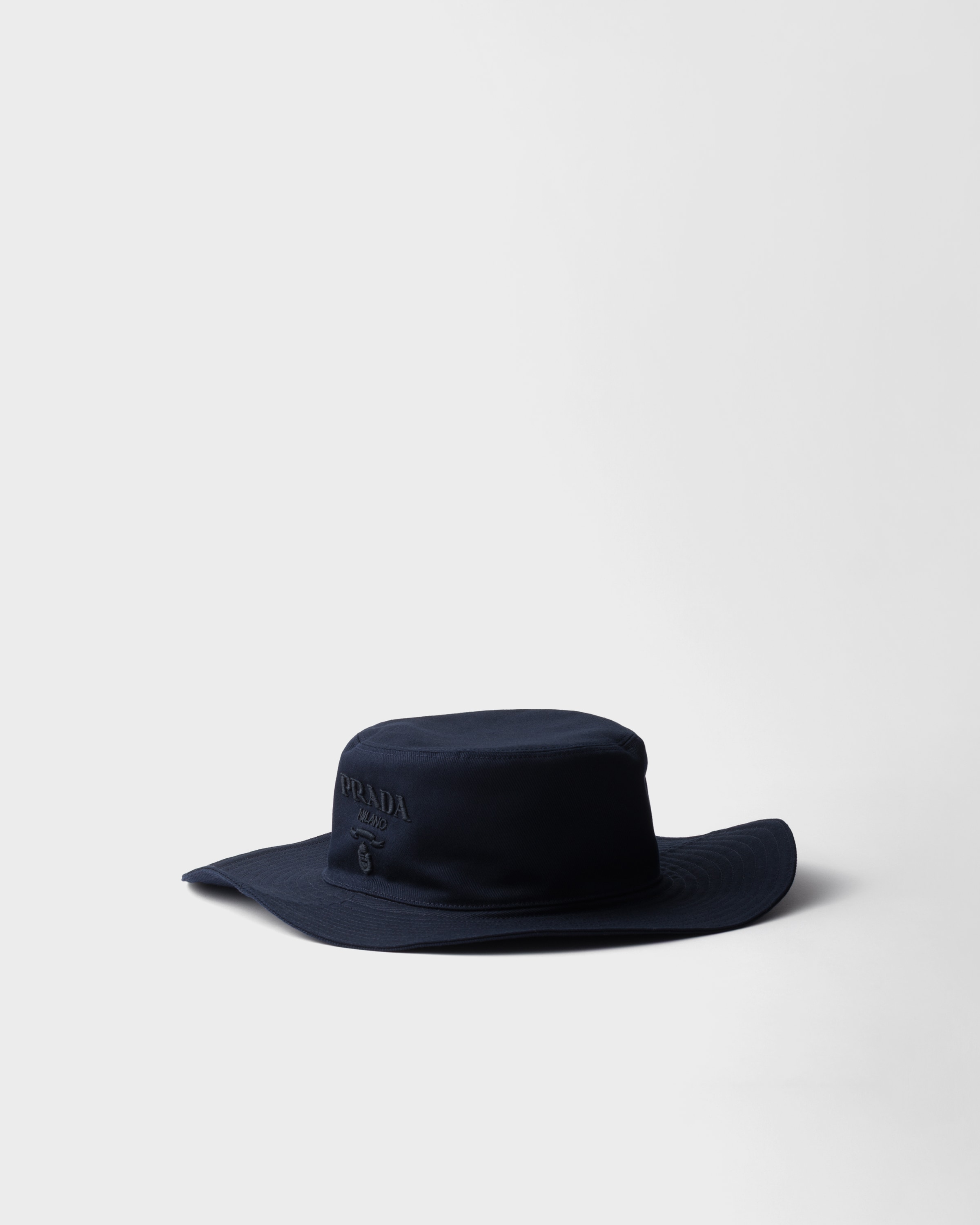 Navy Wide-brimmed Drill Hat | PRADA