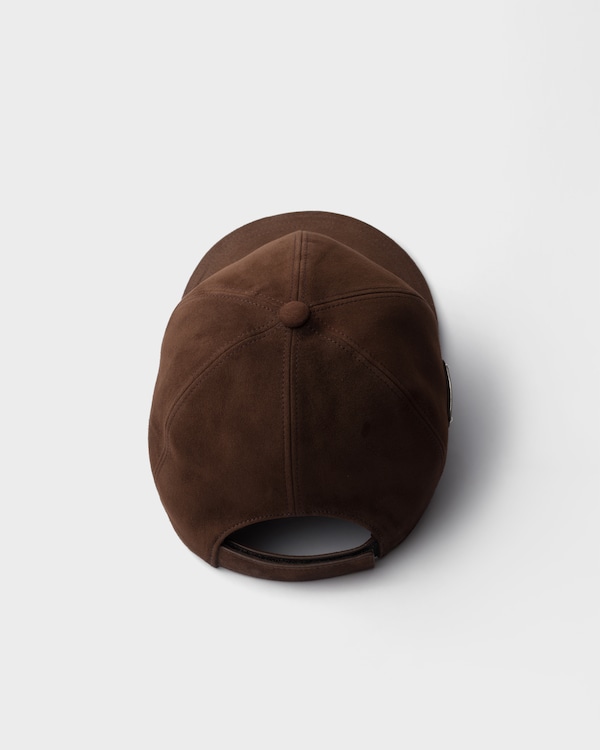 Casquette de base-ball en veau velours - Marron Foncé Casquette de base-ball en veau velours - Marron Foncé