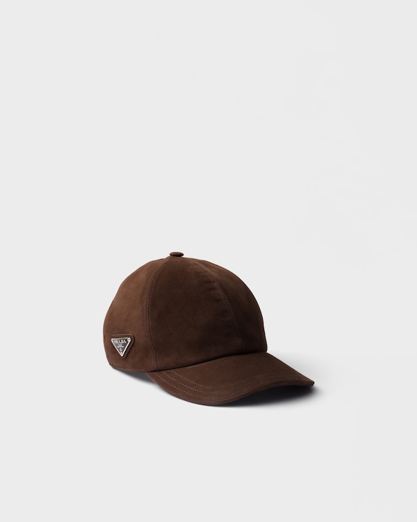 Casquette de base-ball en veau velours - Marron Foncé Casquette de base-ball en veau velours - Marron Foncé