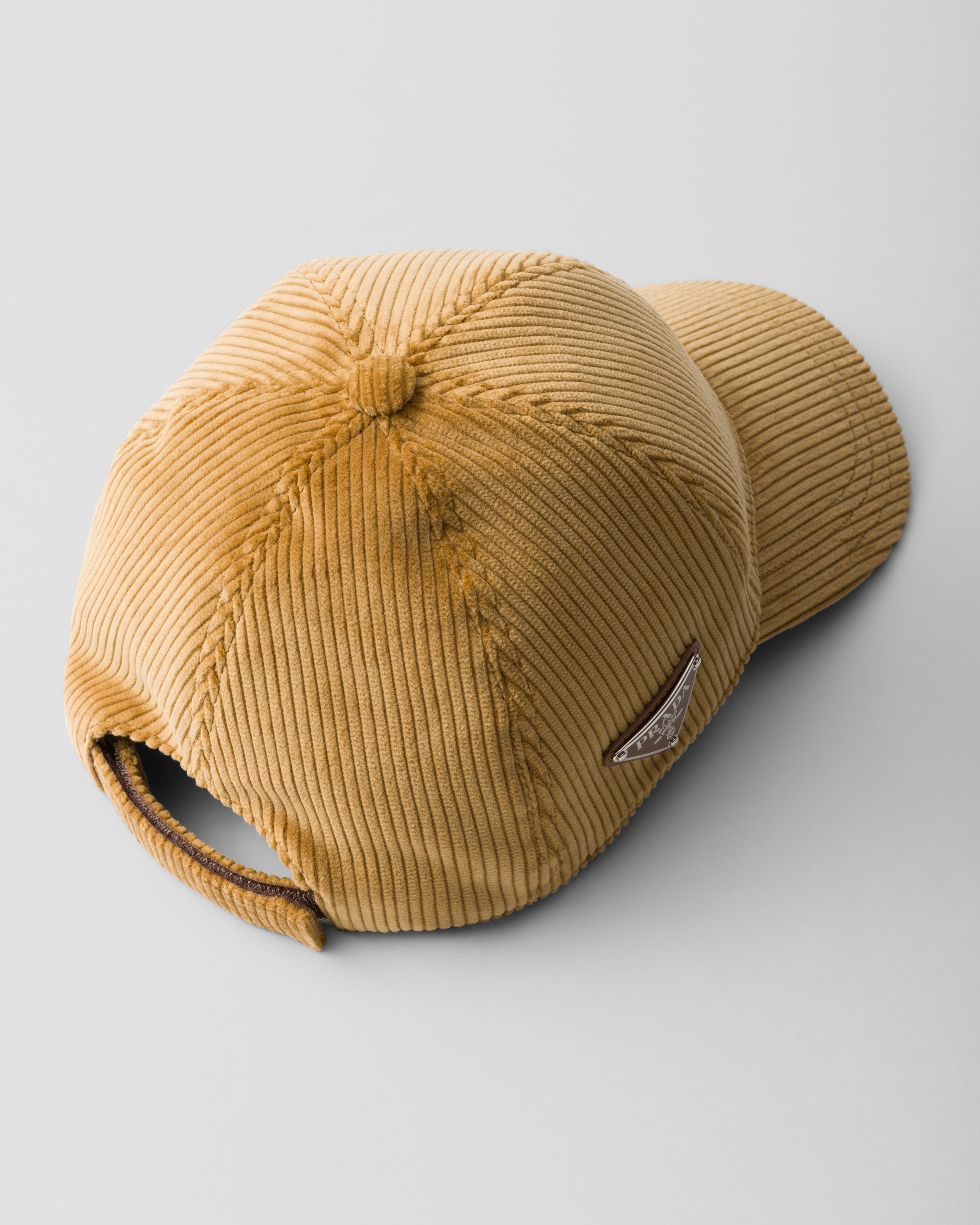 Prada Corduroy Baseball Cap In Barley