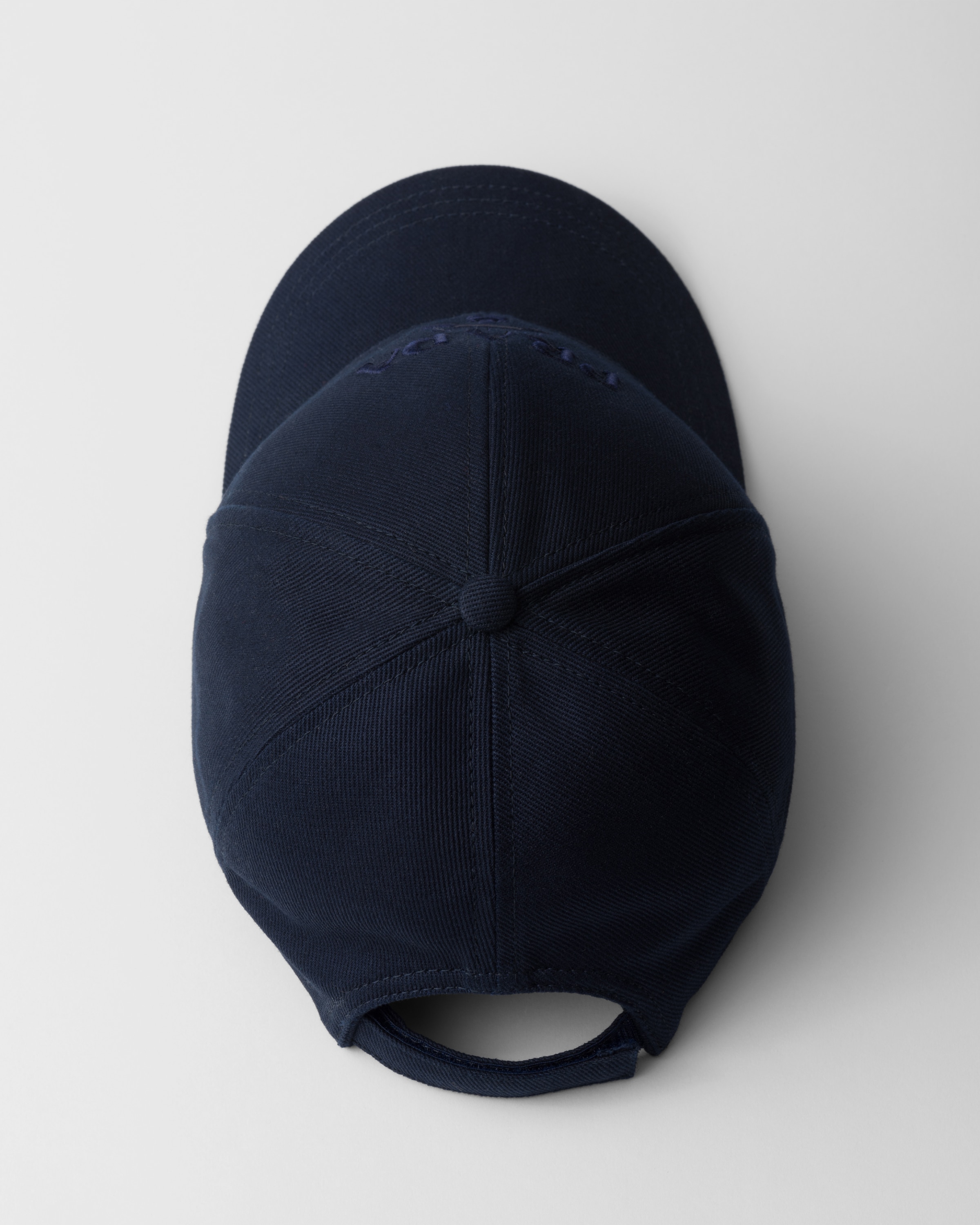 Prada Mens Blue Logo-embroidered Adjustable Woven Baseball Cap In Navy