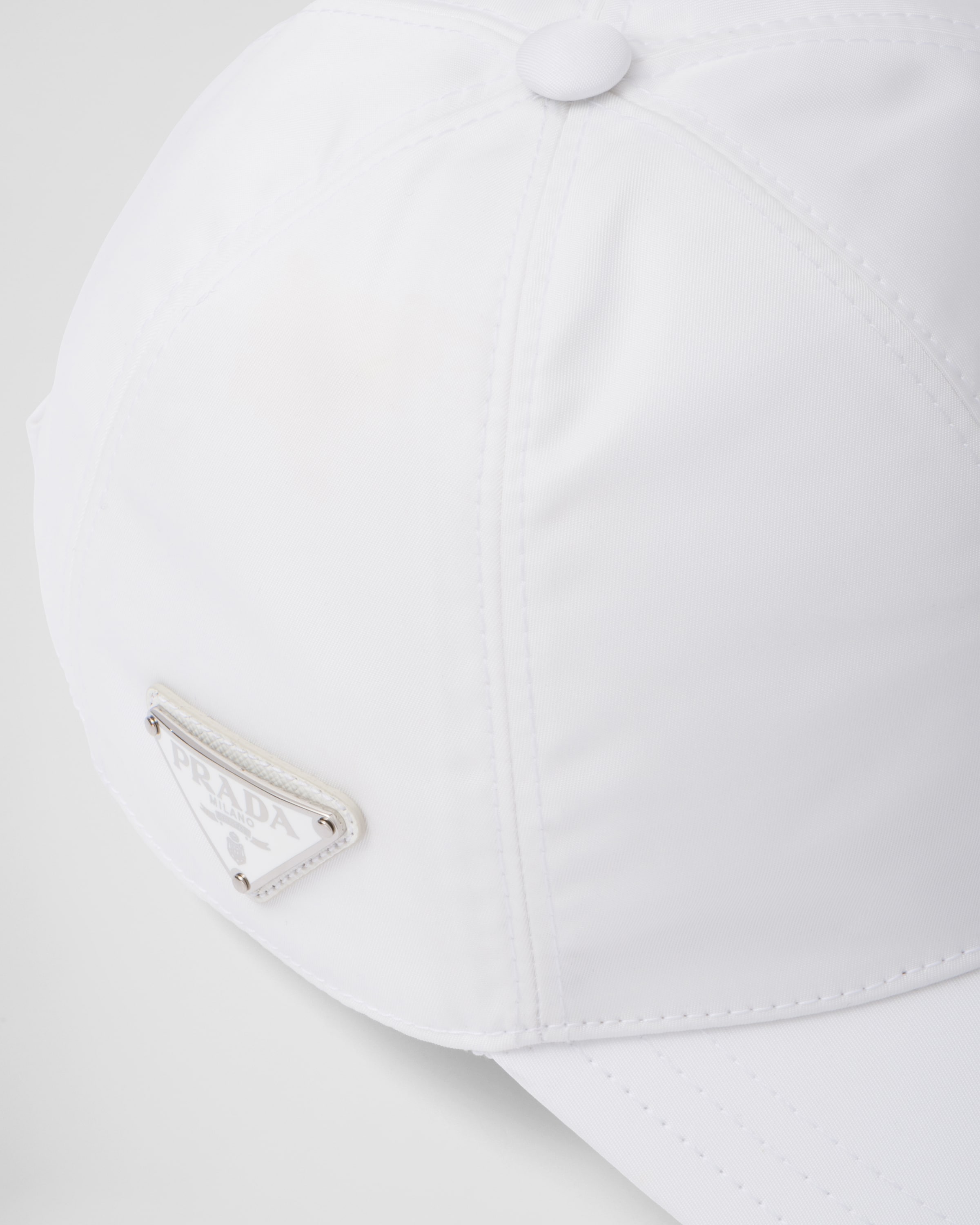 White Re nylon Baseball Cap PRADA