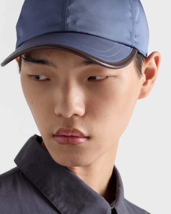Re-Nylon and leather baseball cap Re-Nylon and leather baseball cap