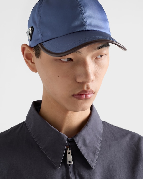 Re-Nylon and leather baseball cap Re-Nylon and leather baseball cap