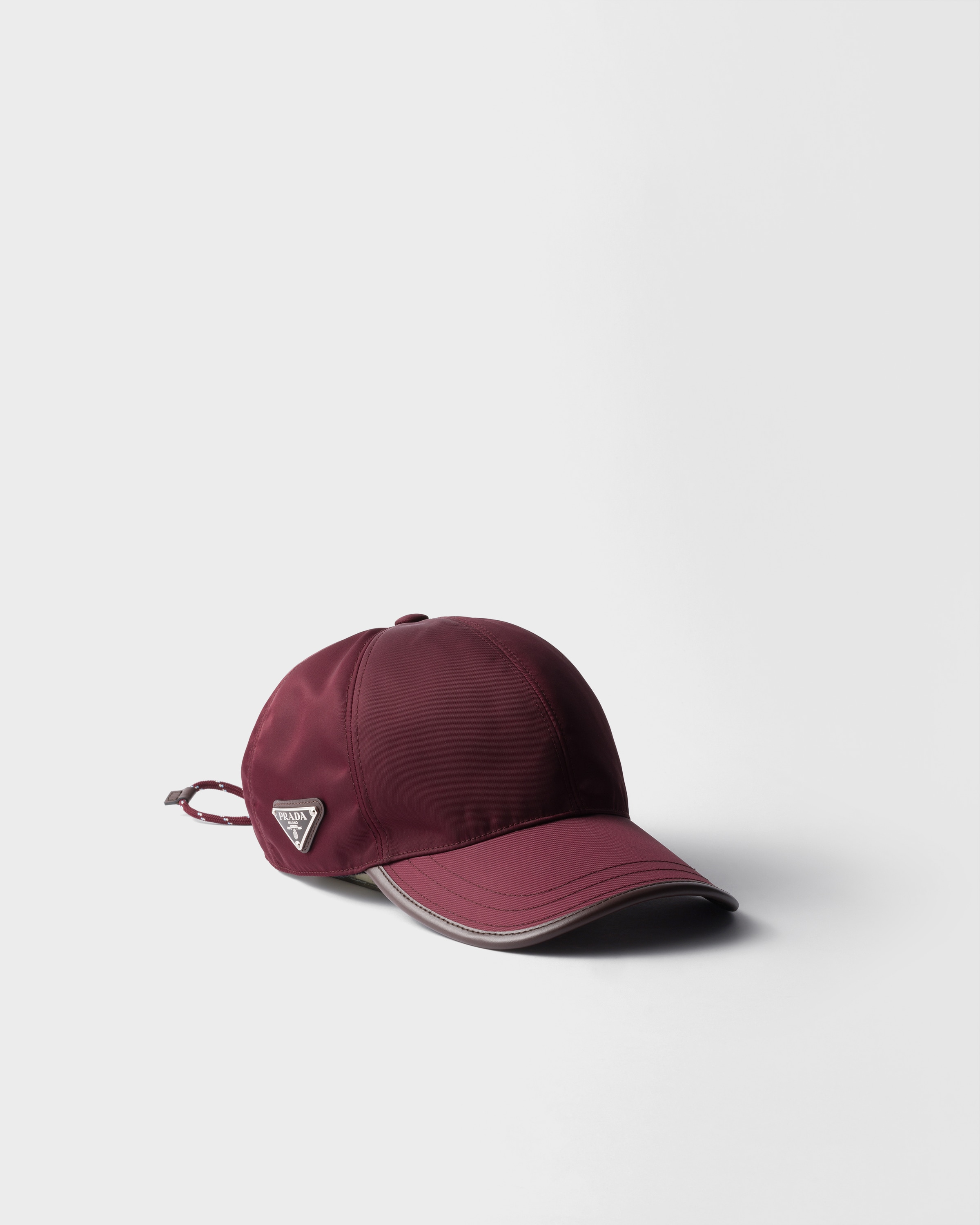 Prada Mens Burgundy Speedrock Re-nylon Baseball Cap In Burgundy