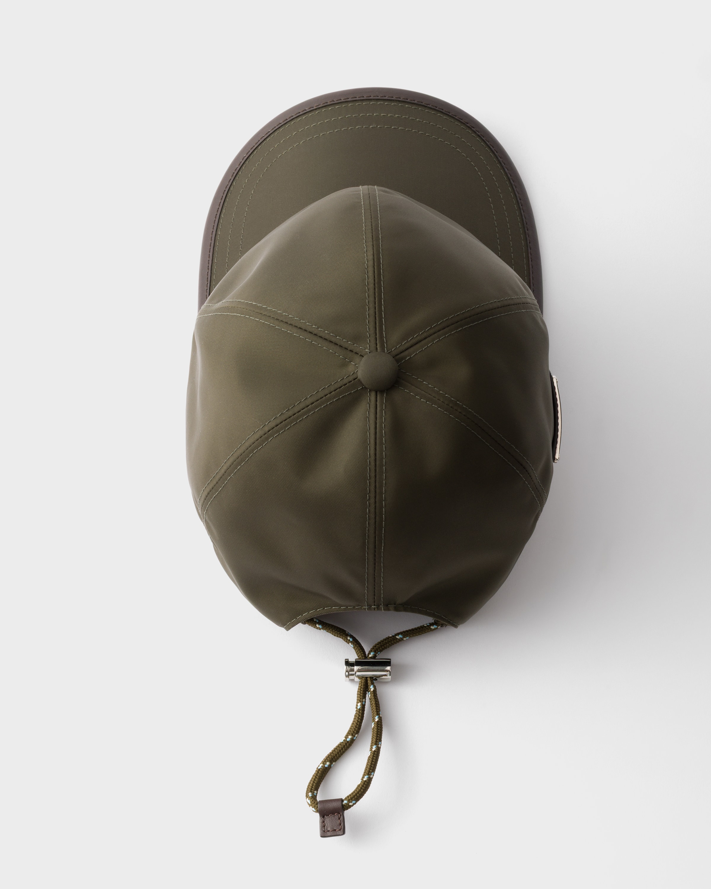 Camouflage Green Prada Speedrock Re-nylon Baseball Cap | PRADA display picture 1