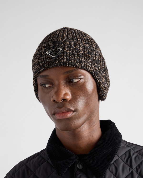 Mélange wool beanie - Black/Camel Mélange wool beanie - Black/Camel