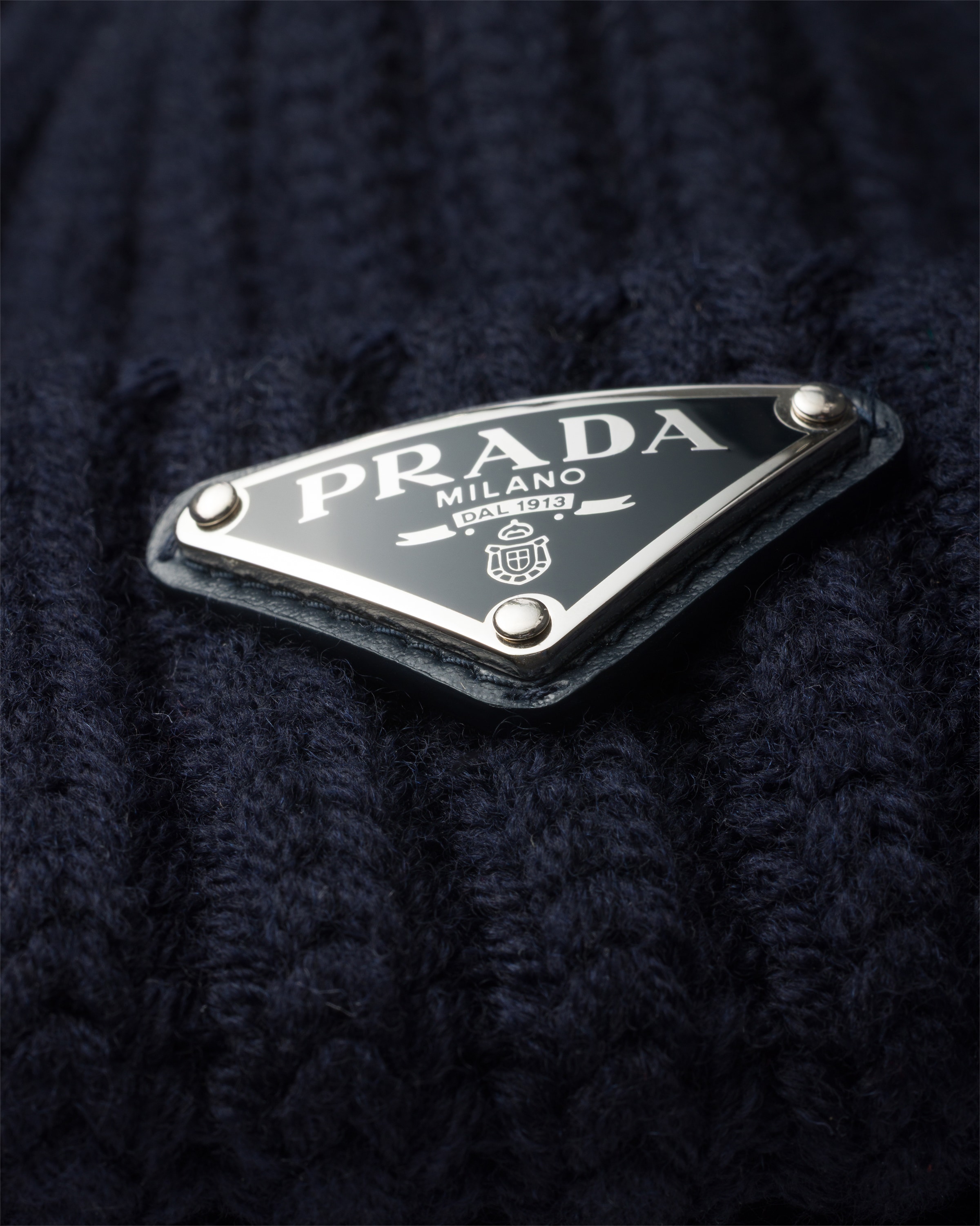 PRADA ウールビーニー ネイビー プラダ PRADA PRADA プラダ CAPPELLO ウール ニット帽 （ネイビー