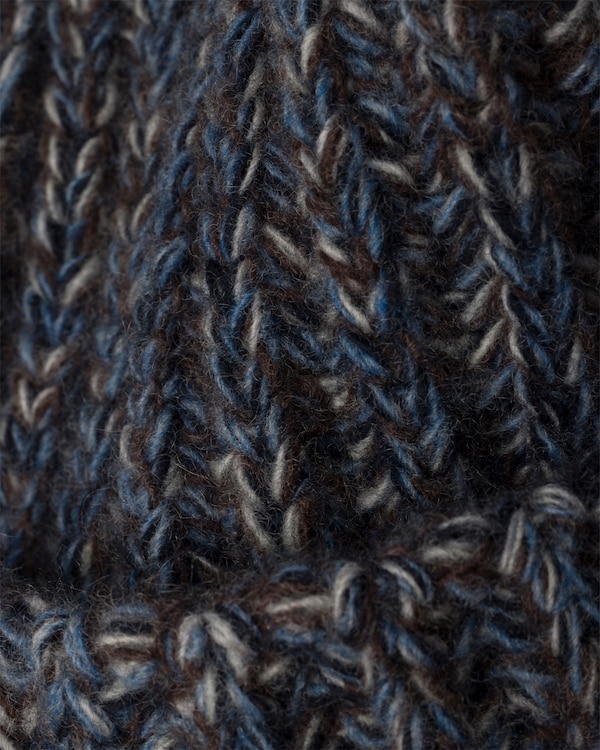 Mütze aus Mouliné-Kaschmir und Wolle - Aviation Blue/Ebony Mütze aus Mouliné-Kaschmir und Wolle - Aviation Blue/Ebony