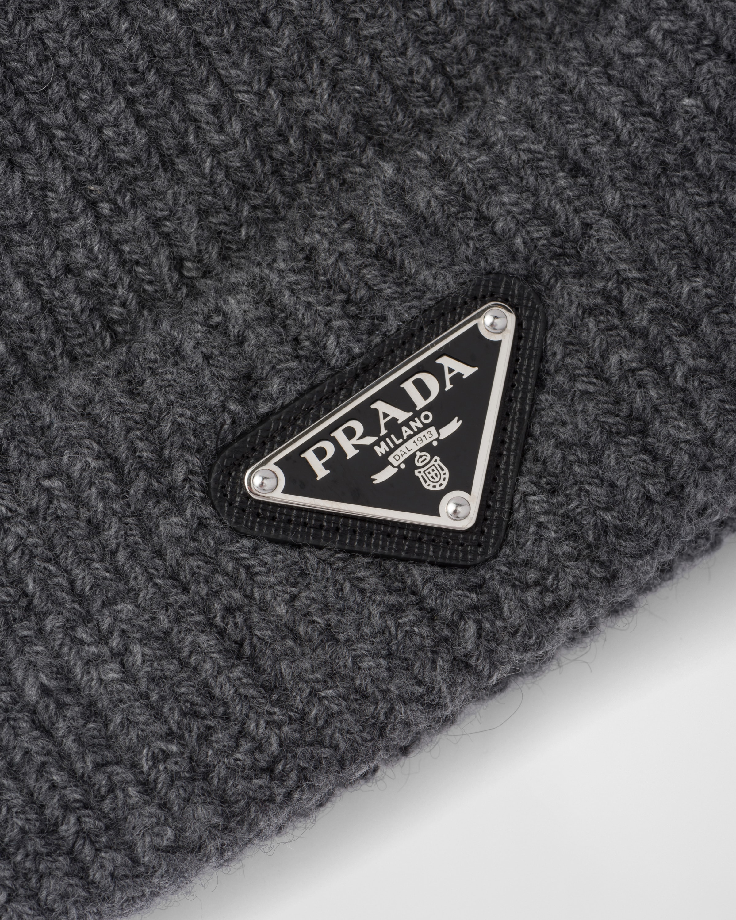 Slate Gray Wool And Cashmere Beanie | PRADA - United States