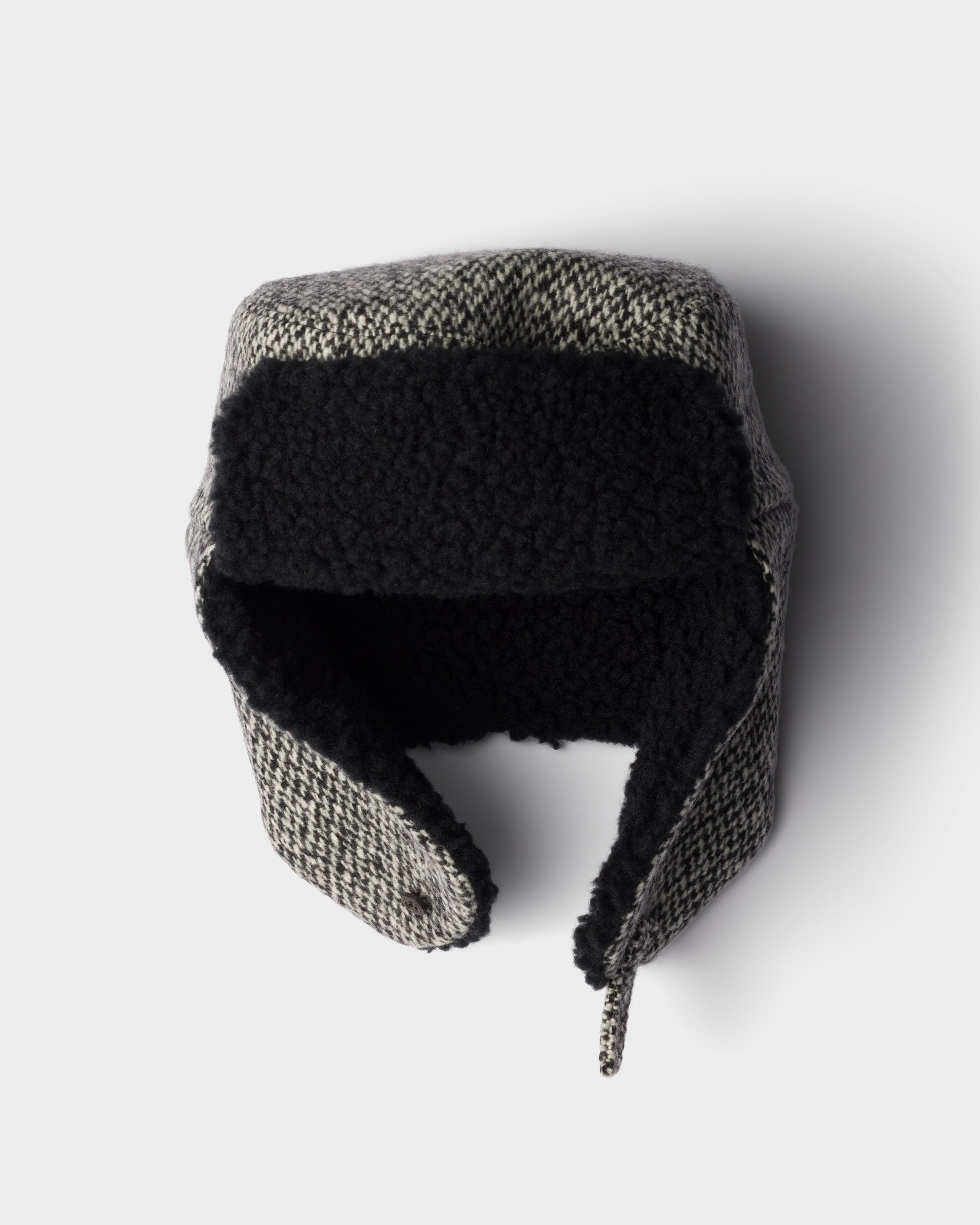 Prada Tweed Trapper Hat In Multi