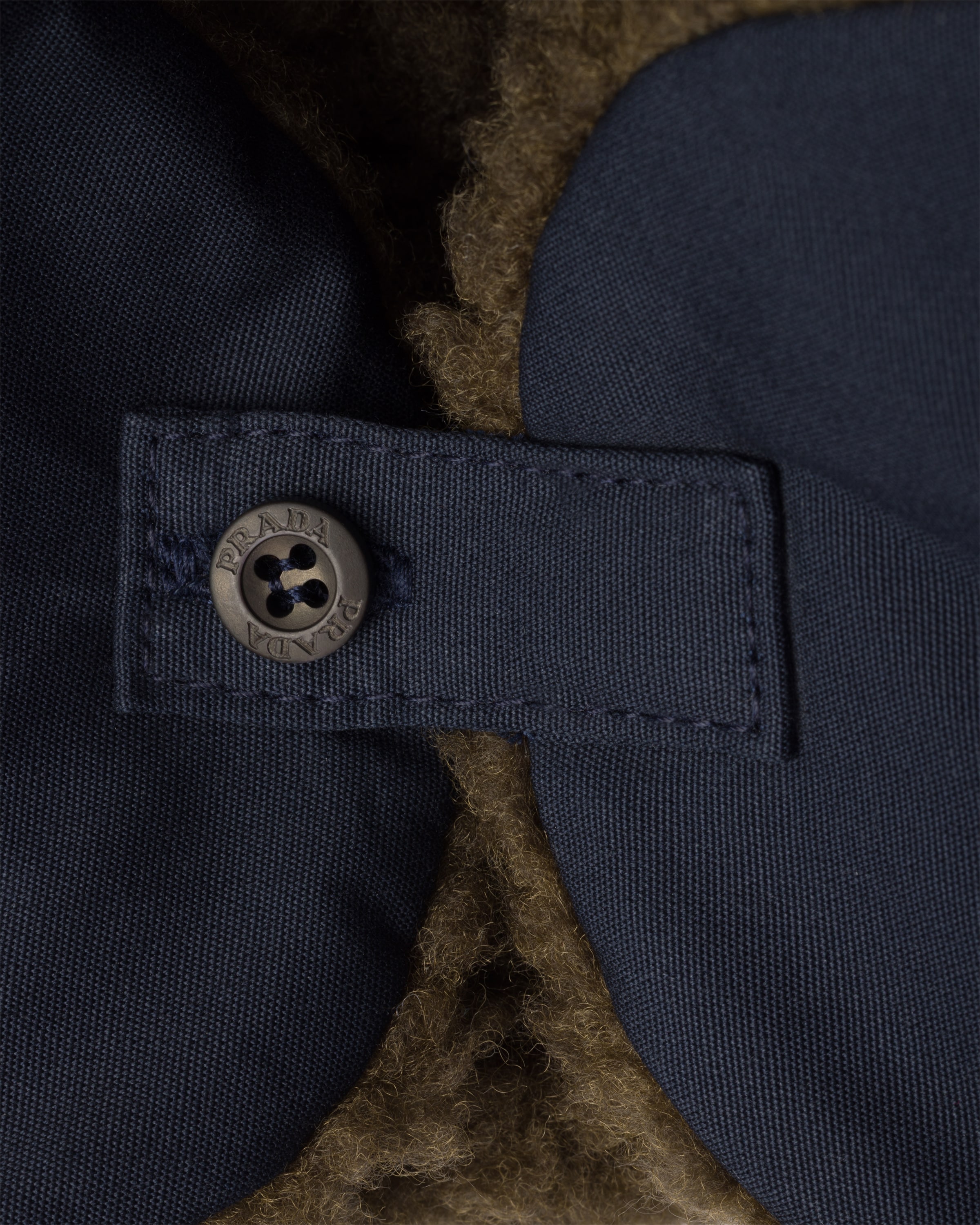 Prada Trapperhut Aus Popeline Mit Fleece-futter In Blue