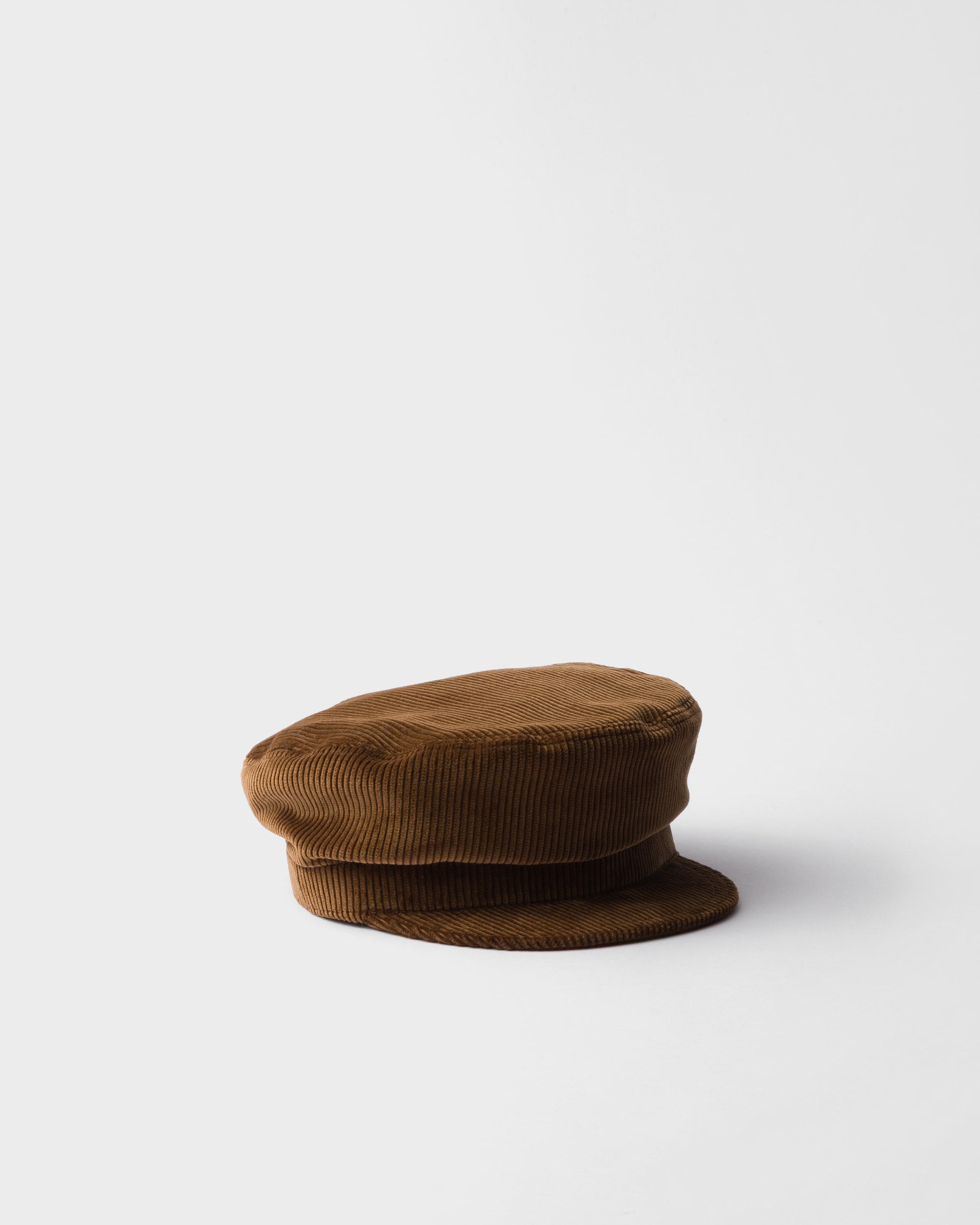 Tobacco Corduroy Newsboy Cap | PRADA