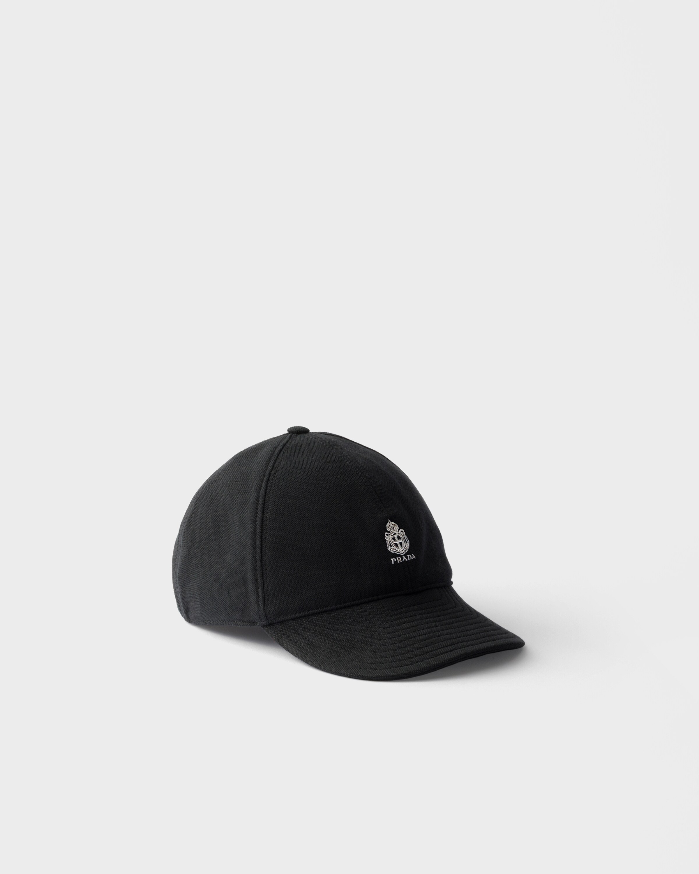 Prada Old Piqué Baseball Cap, Man, Black, Size M