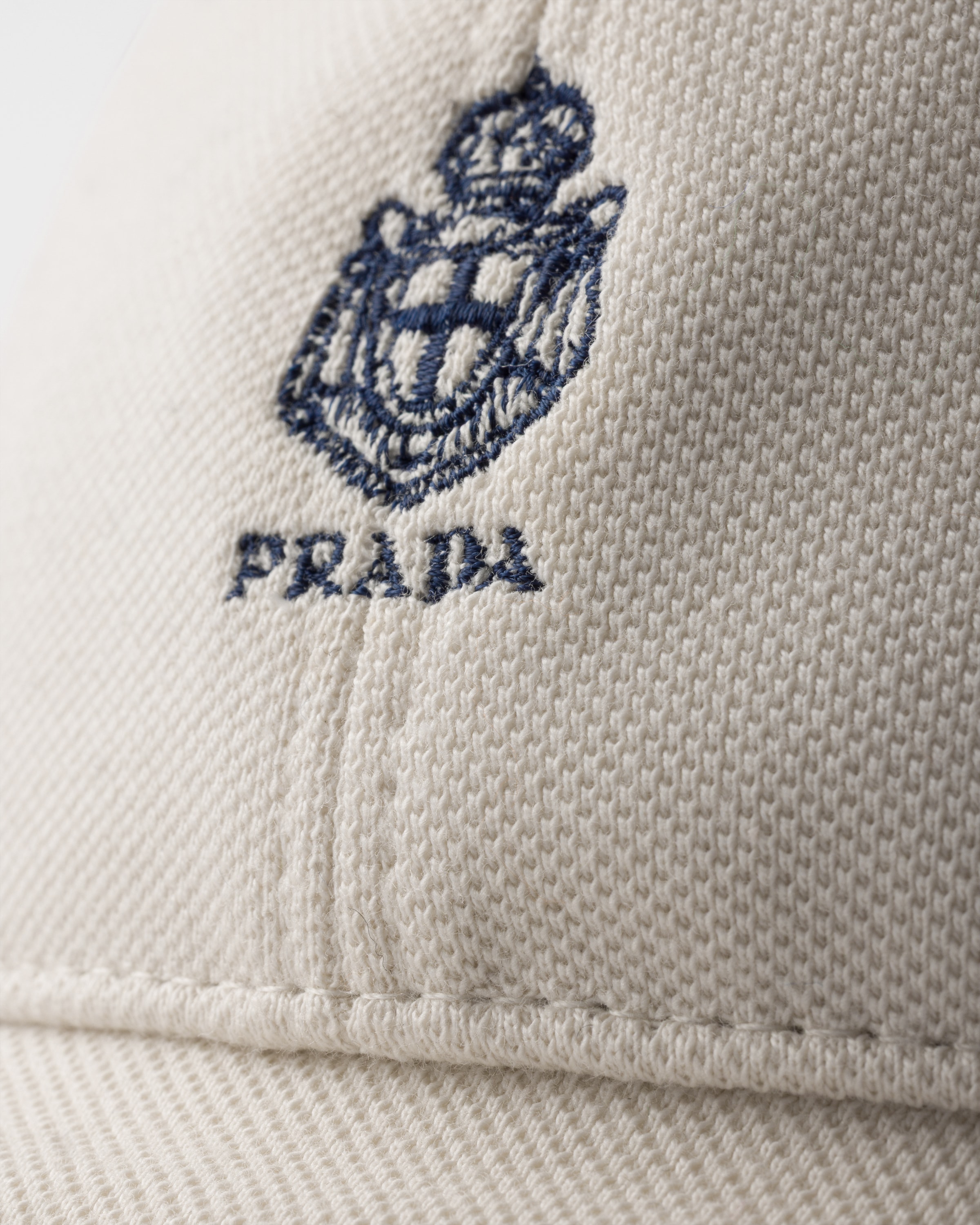 Chalk White Old piqué baseball cap | PRADA - Japan