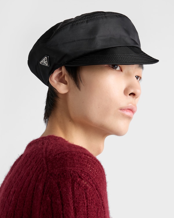 Re-Nylon newsboy cap - Black Re-Nylon newsboy cap - Black