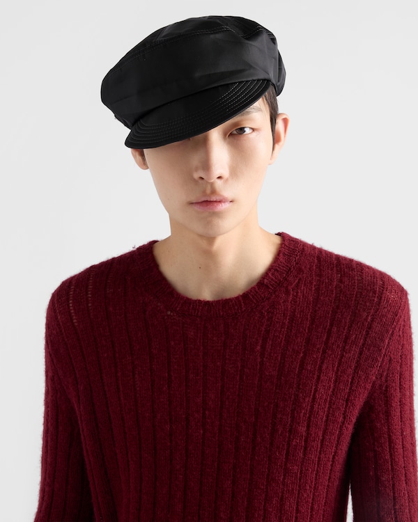 Re-Nylon newsboy cap - Black Re-Nylon newsboy cap - Black