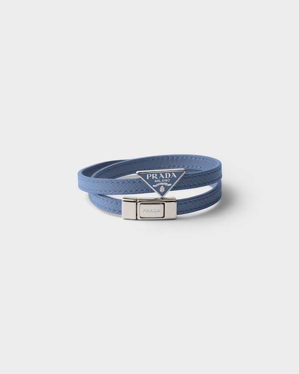 Saffiano Leather Bracelet - Aviation Blue Saffiano Leather Bracelet - Aviation Blue