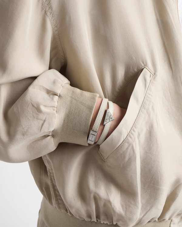 Saffiano Leather Bracelet - Chalk White Saffiano Leather Bracelet - Chalk White