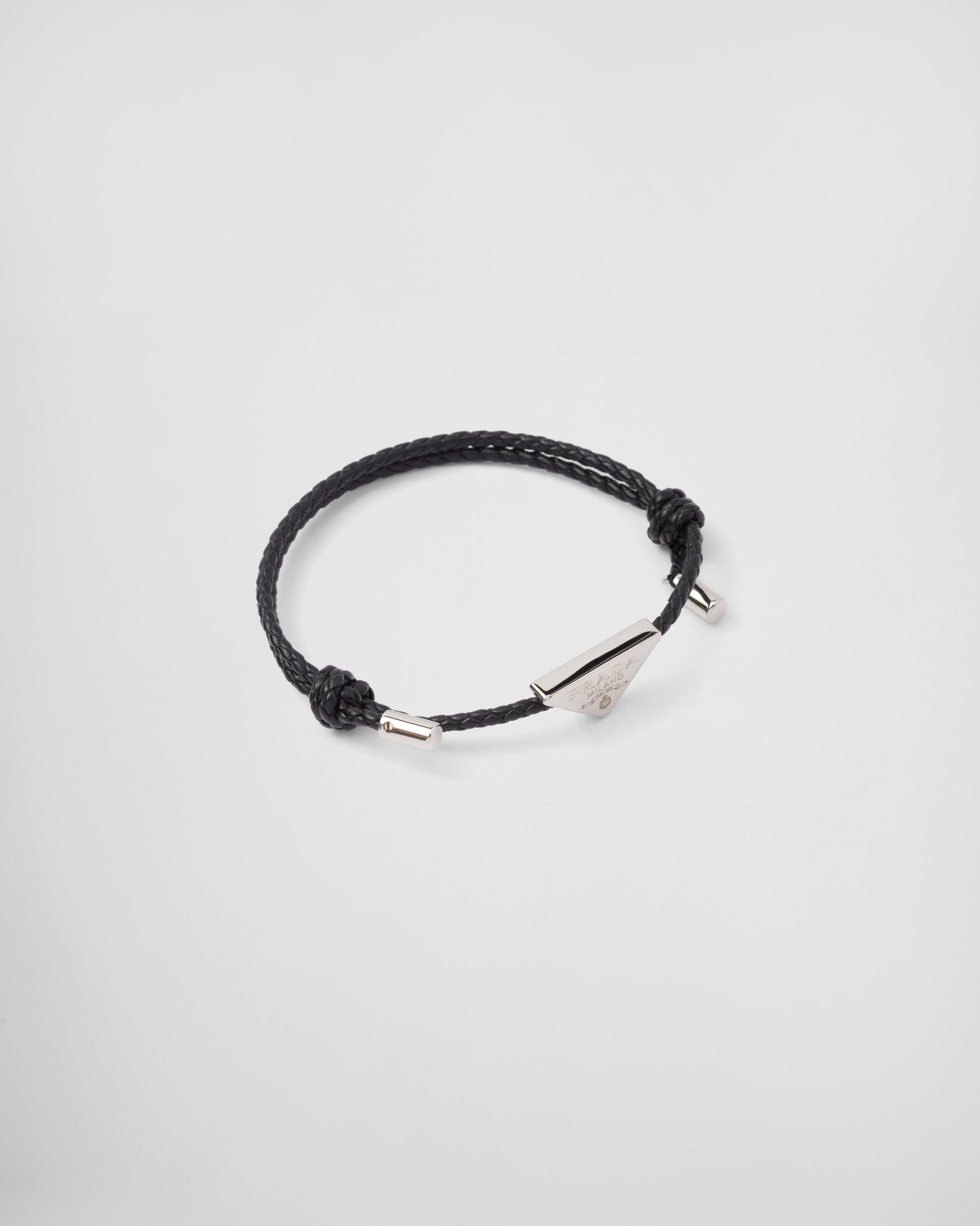 Descubrir 58+ imagen prada braided nappa leather bracelet