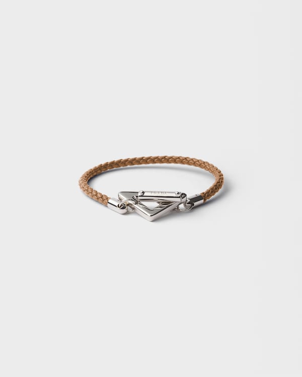 Braided nappa leather bracelet - Natural Braided nappa leather bracelet - Natural