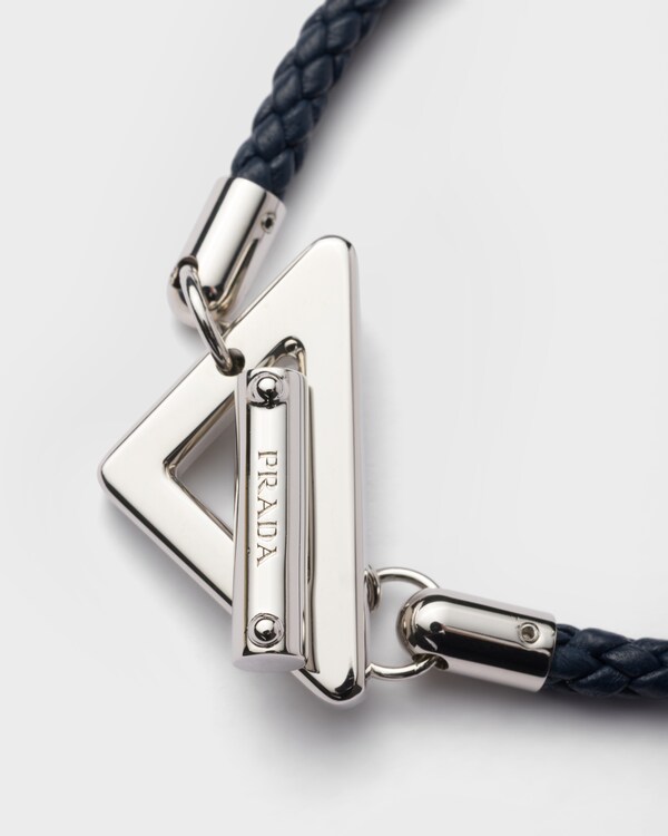 Braided nappa leather bracelet - Baltic Blue Braided nappa leather bracelet - Baltic Blue