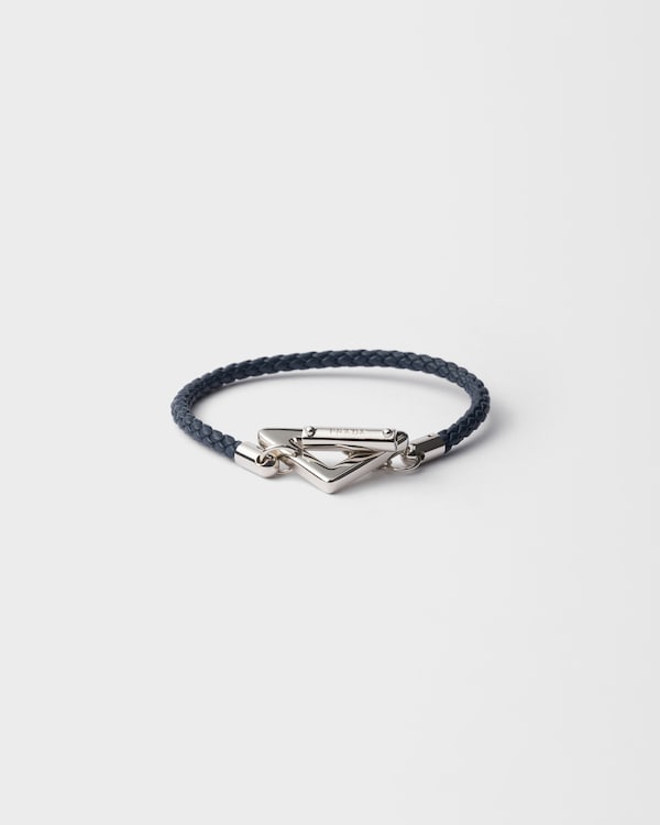Braided nappa leather bracelet - Baltic Blue Braided nappa leather bracelet - Baltic Blue